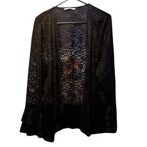 Meanor Black floral lace cardigan size XXL boho dark fairy whimsigoth